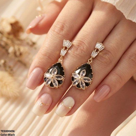 TEDH00456 QSJTear/Flower Zircon Earrings - TEDH