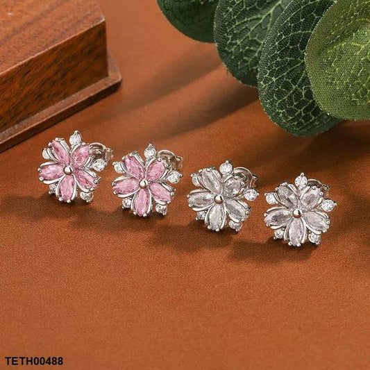 TETH00488 KYC Flower ZIRCON Tops Pair - TETH