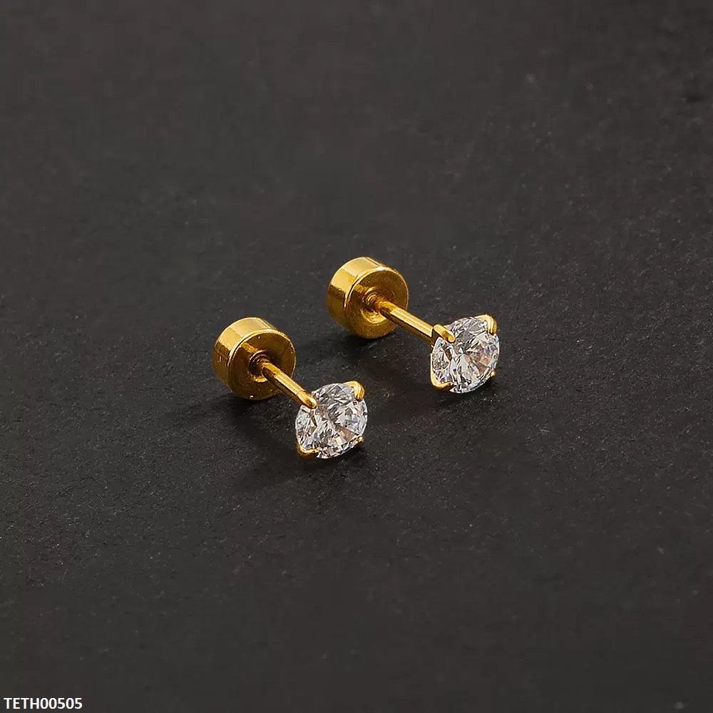 TETH00505 DGF Round Mini ZIRCON Stone Tops Pair - TETH