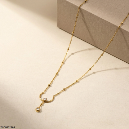 TNCH00368 MSJ Stainless Steel U Shape Necklace - TNCH
