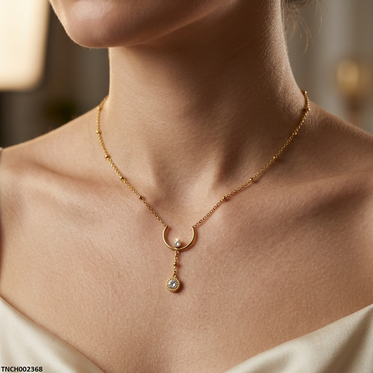 TNCH00368 MSJ Stainless Steel U Shape Necklace - TNCH