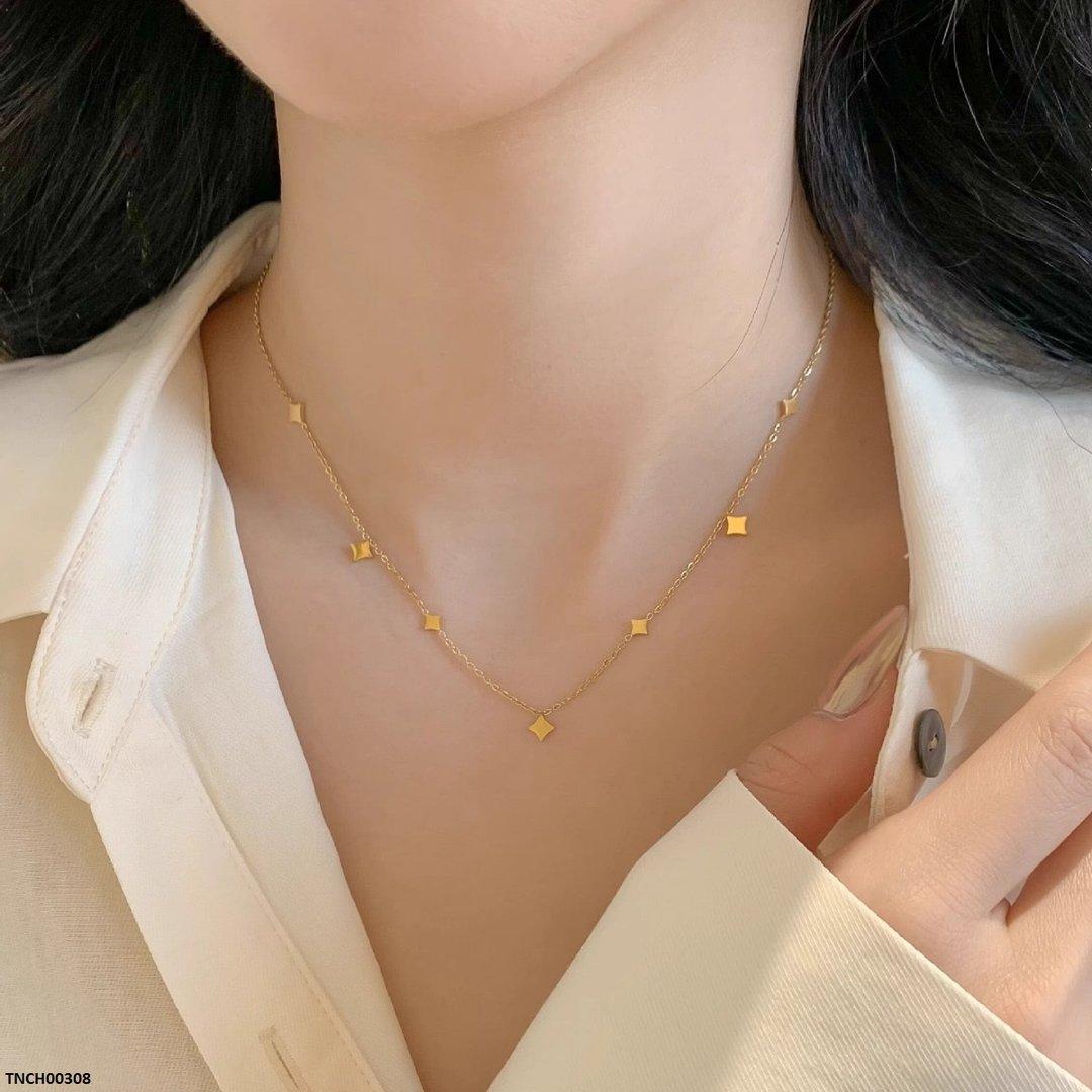 TNCH00308 DGF Stainlee Steel Square/Star Nacklace - TNCH