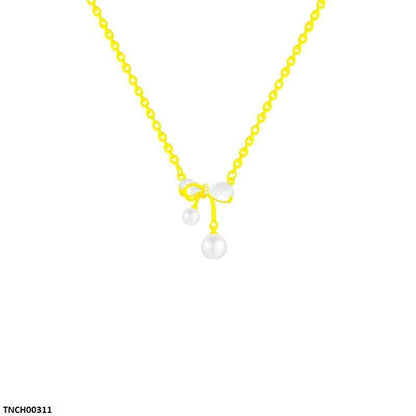 TNCH00311 DDJ Bow/Pearl Necklace - TNCH