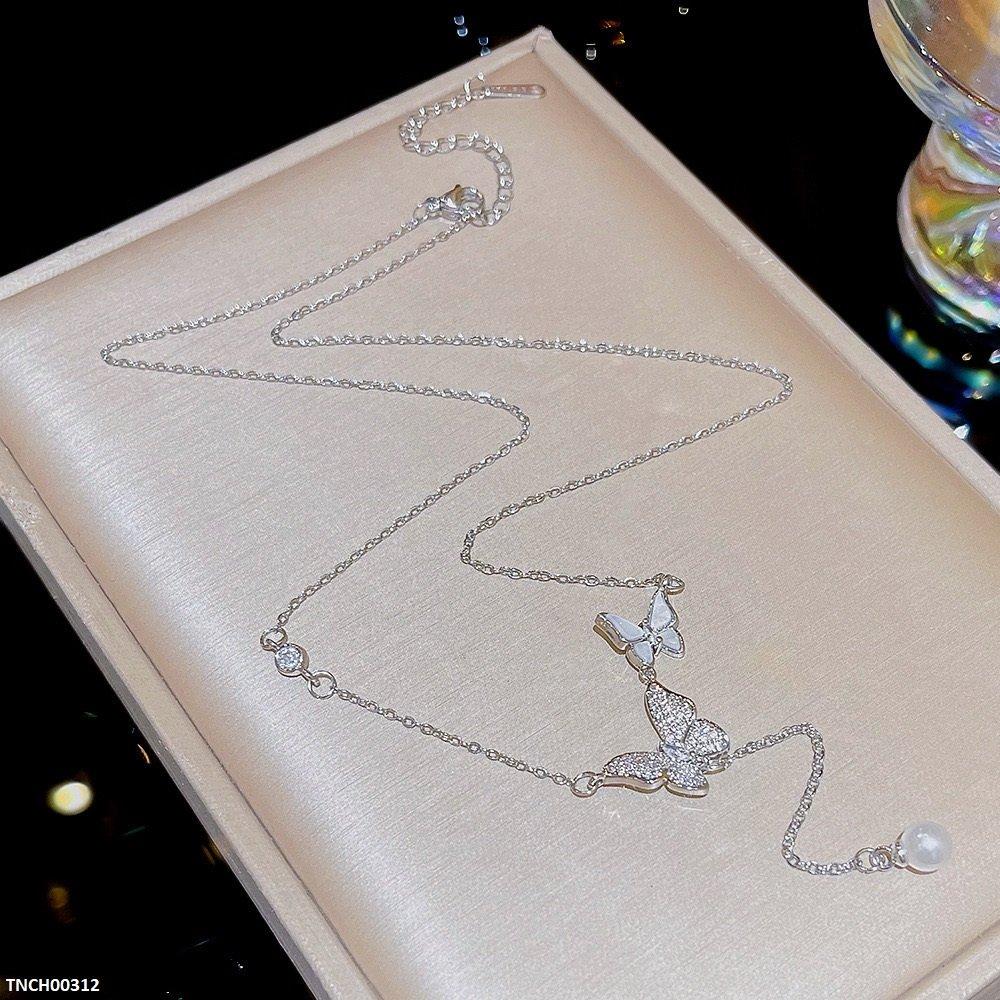 TNCH00312 DDJ Double Butterfly Pearl Drop - TNCH