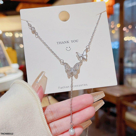 TNCH00312 DDJ Double Butterfly Pearl Drop - TNCH