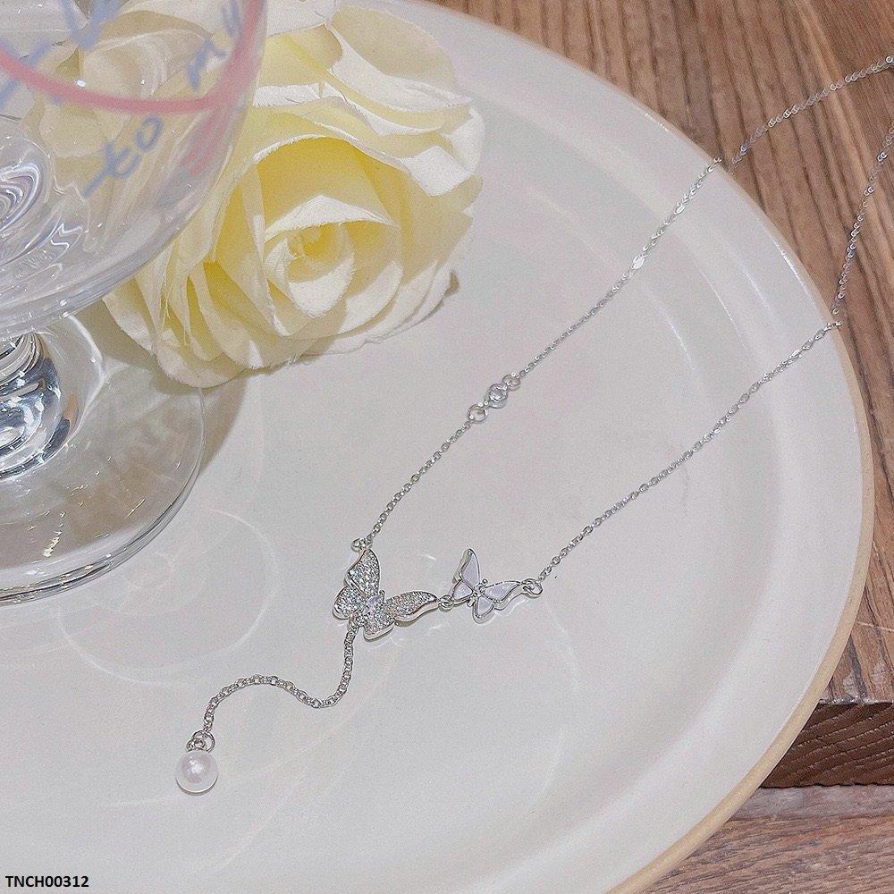 TNCH00312 DDJ Double Butterfly Pearl Drop - TNCH