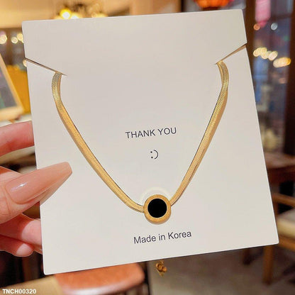 TNCH00320 DDJ Round Shaded Painted Roman Necklace - TNCH