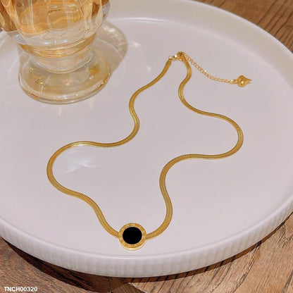 TNCH00320 DDJ Round Shaded Painted Roman Necklace - TNCH