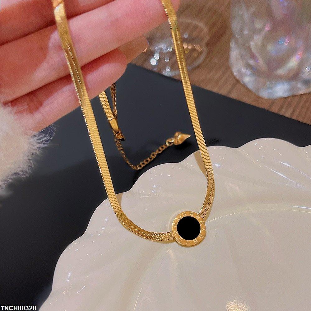 TNCH00320 DDJ Round Shaded Painted Roman Necklace - TNCH