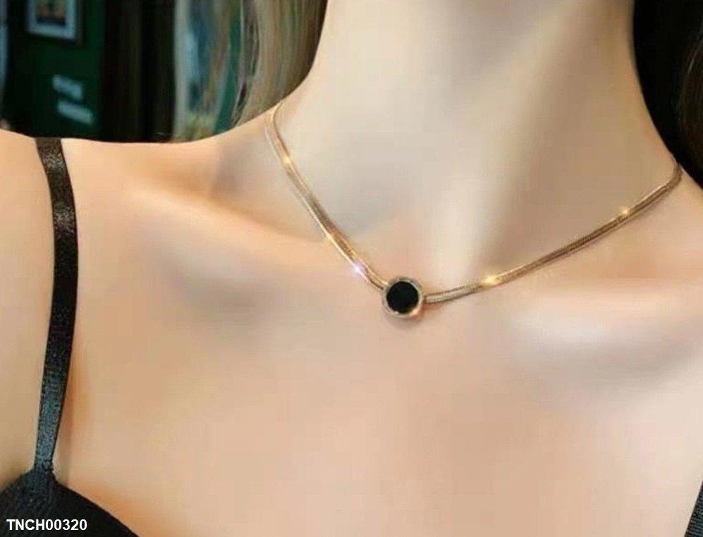 TNCH00320 DDJ Round Shaded Painted Roman Necklace - TNCH