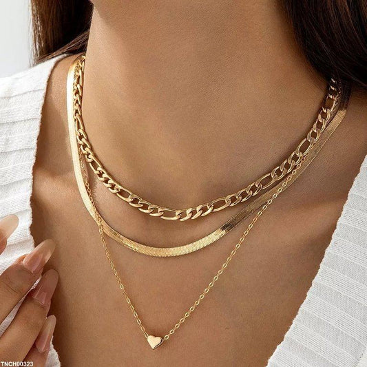 TNCH00323 YYE Heart Chain Link Necklace - TNCH