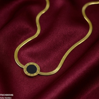 TNCH00346 QSJ Stainless Steel Round Necklace - TNCH