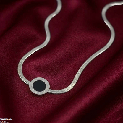 TNCH00346 QSJ Stainless Steel Round Necklace - TNCH