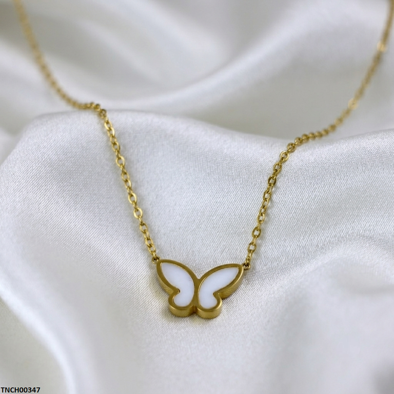 TNCH00347 QSJ Stainless Steel Butterfly Necklace - TNCH
