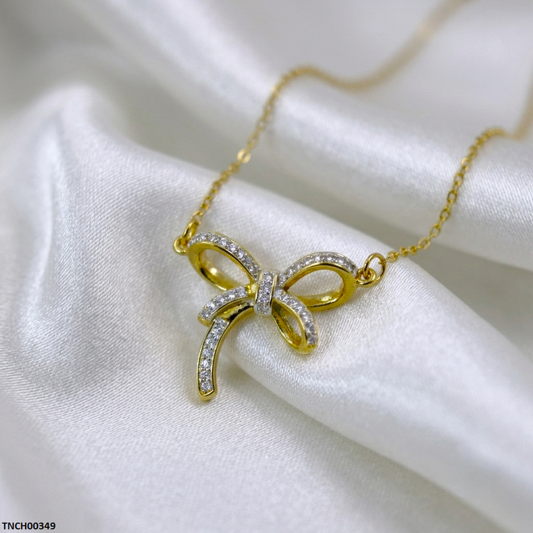 TNCH00349 QSJ Stainless Steel Bow Necklace - TNCH