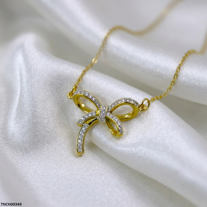 TNCH00349 QSJ Stainless Steel Bow Necklace - TNCH