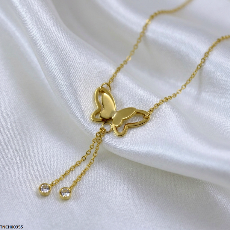 TNCH00355 QSJ Stainless Steel Butterfly Necklace - TNCH