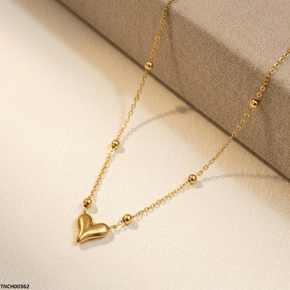 TNCH00362  MSJ Stainless Steel Heart Necklace - TNCH