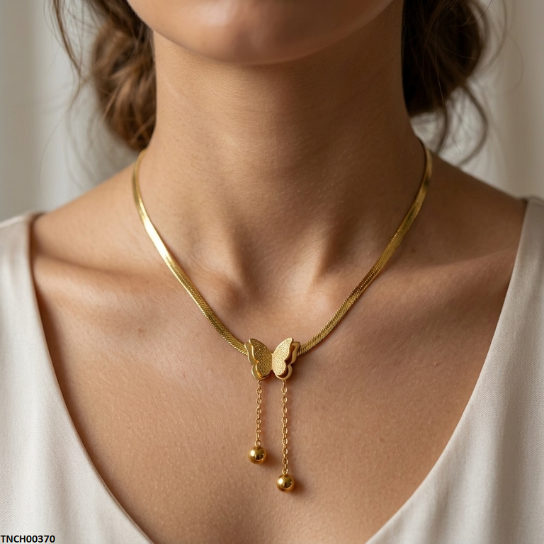 TNCH00370 MSJ Stainless Steel Butterfly Necklace - TNCH