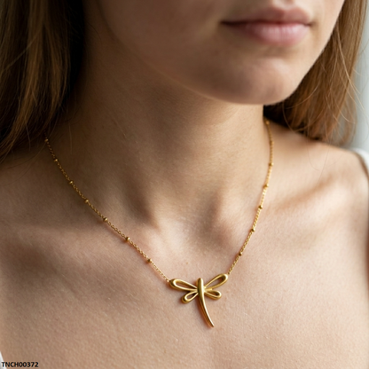 TNCH00372  MSJ Stainless Steel Dragonfly Necklace - TNCH