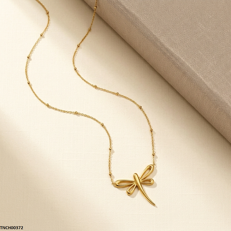 TNCH00372  MSJ Stainless Steel Dragonfly Necklace - TNCH