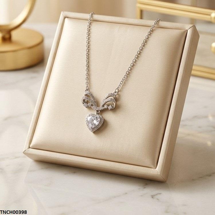 TNCH00398 TNR Stainless Steel Zircon Heart Necklace  - TNCH