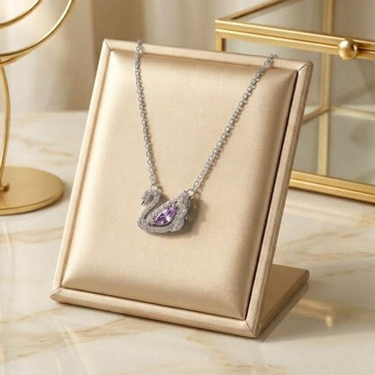 TNCH00400 TNR Stainless Steel Zircon Duck Necklace  - TNCH