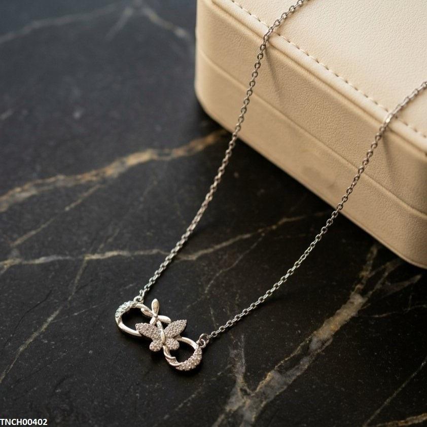 TNCH00402 TNR Stainless Steel Zircon Butterfly Necklace  - TNCH