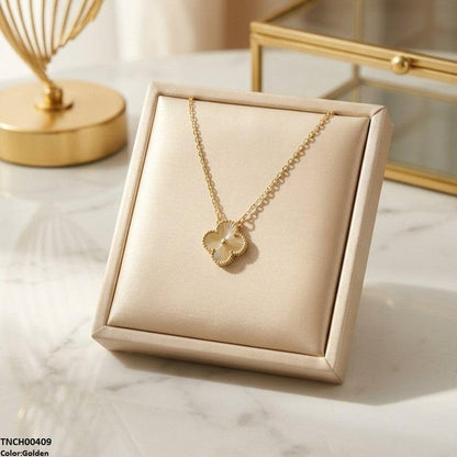 TNCH00409 TNR Stainless Steel Zircon Flower Necklace  - TNCH