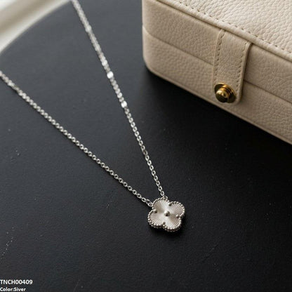 TNCH00409 TNR Stainless Steel Zircon Flower Necklace  - TNCH