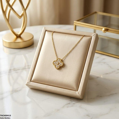 TNCH00413  TNR Stainless Steel Zircon Flower Necklace  - TNCH