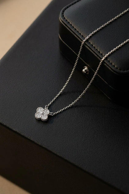 TNCH00413  TNR Stainless Steel Zircon Flower Necklace  - TNCH