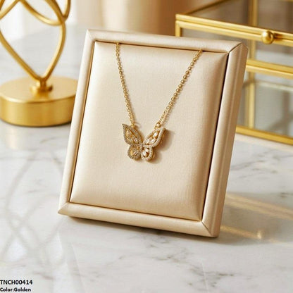 TNCH00414 TNR Stainless Steel Zircon Butterfly Necklace  - TNCH