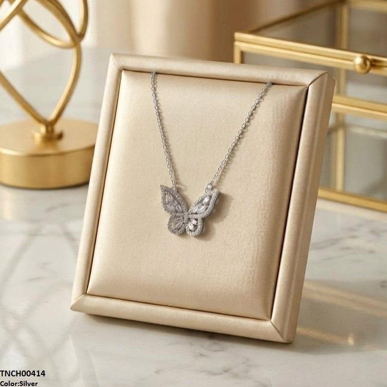 TNCH00414 TNR Stainless Steel Zircon Butterfly Necklace  - TNCH