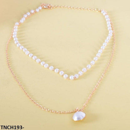 TNCH193 LQP Curb/Pearl Necklace