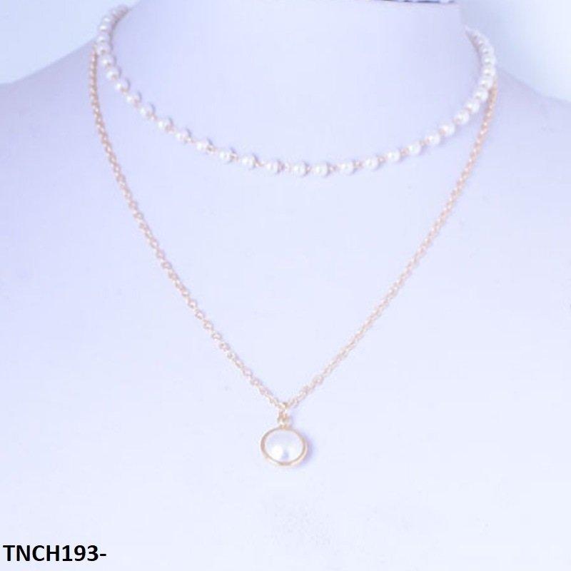 TNCH193 LQP Curb/Pearl Necklace