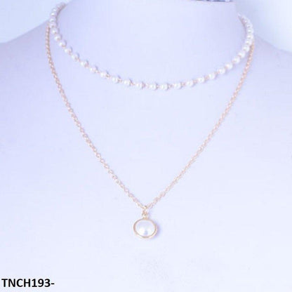 TNCH193 LQP Curb/Pearl Necklace