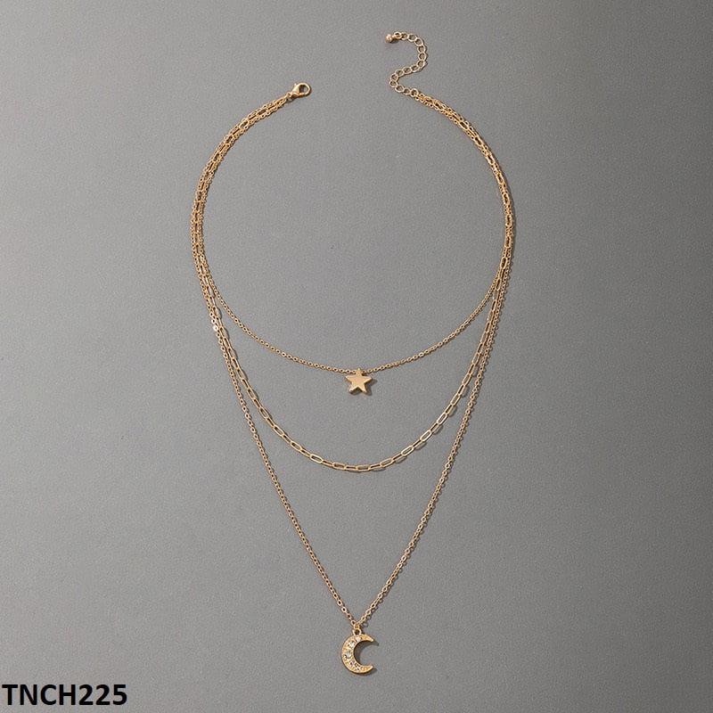 TNCH225 YYE Star/Moon Layered Necklace