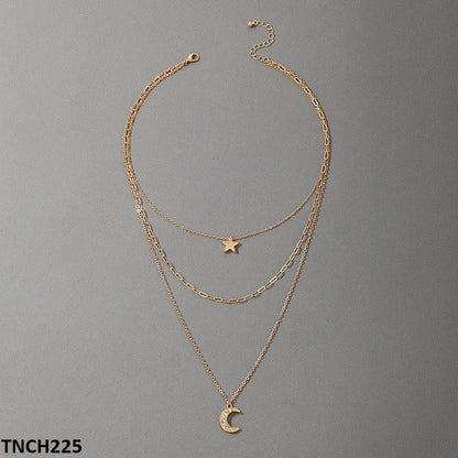 TNCH225 YYE Star/Moon Layered Necklace