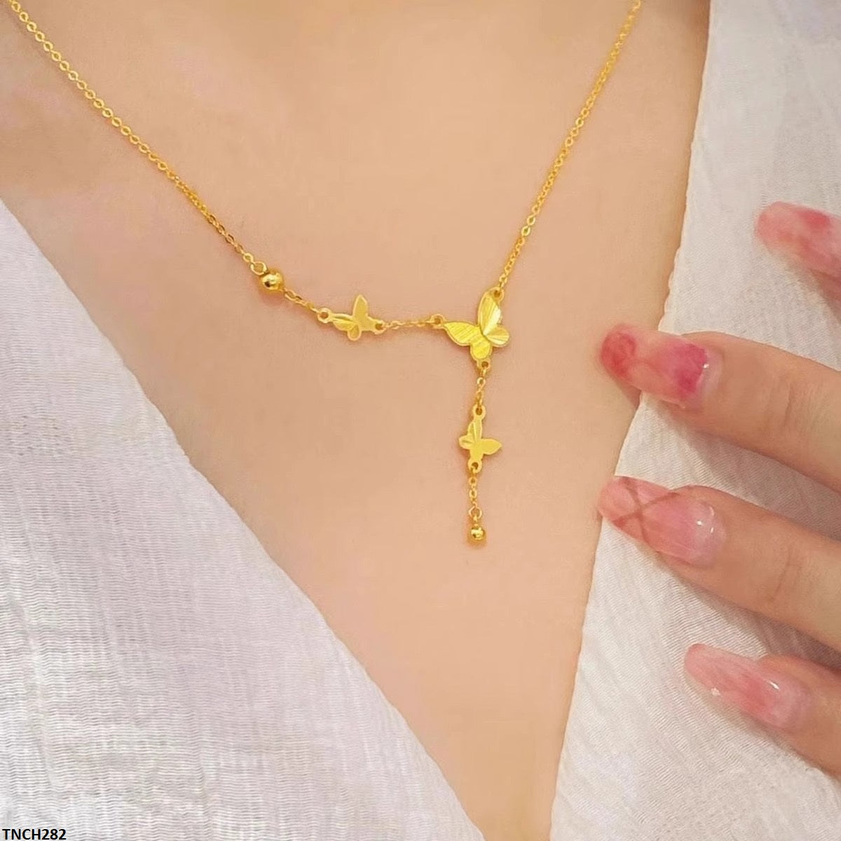 TNCH282 DGF Butterfly Stainless Steel Necklace