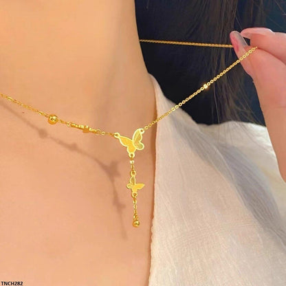 TNCH282 DGF Butterfly Stainless Steel Necklace