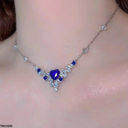 TNCH295 BJF Blue Heart Necklace