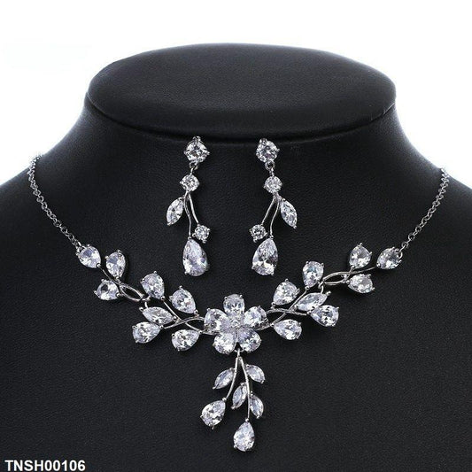 TNSH00106 BYJ Imp Tear Flower Necklace Set - TNSH