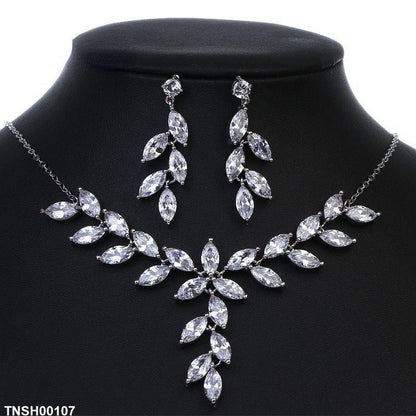 TNSH00107 BYJ Marquise Necklace Set - TNSH