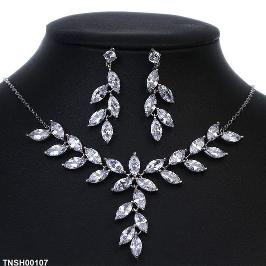 TNSH00107 BYJ Marquise Necklace Set - TNSH