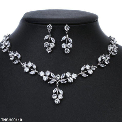 TNSH00110 BYJ Round/Tear Stone Necklace Set - TNSH