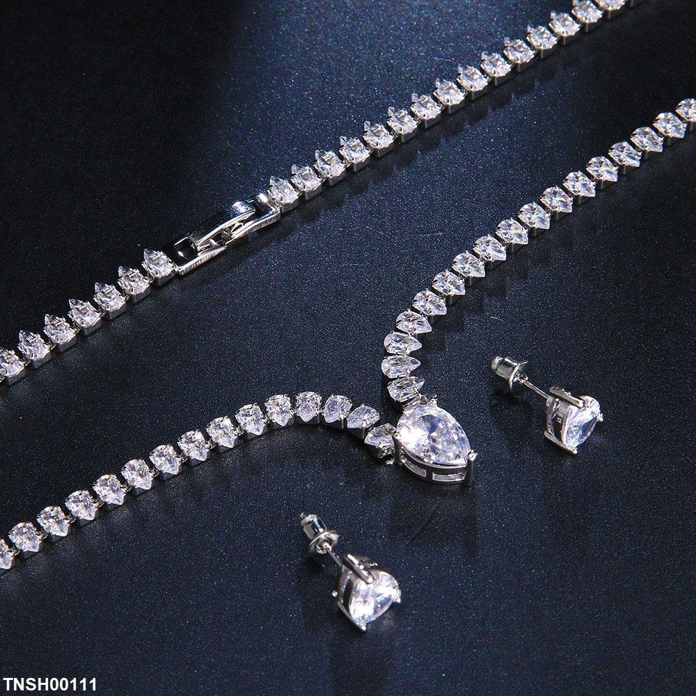 TNSH00111 BYJ Tear Stone Necklace Set - TNSH