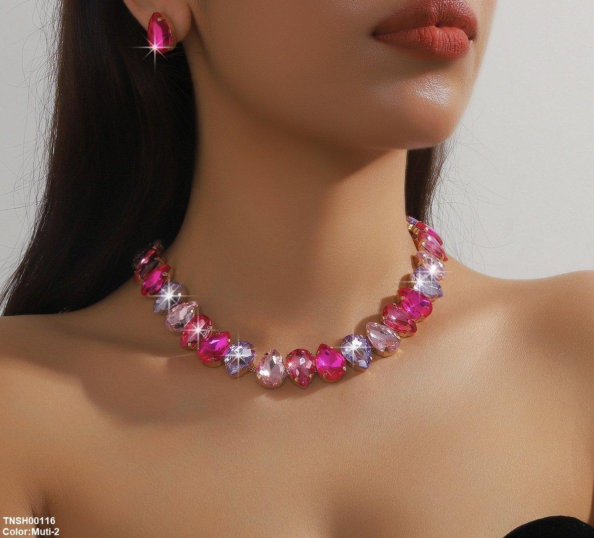 TNSH00116 YJJ Imp Tear Necklace Set - TNSH