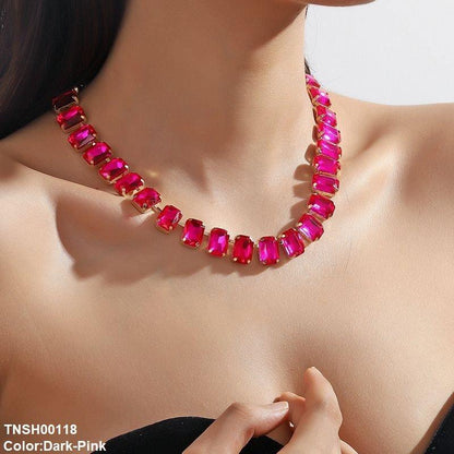 TNSH00118 YJJ Rectangle Link Necklace - TNSH