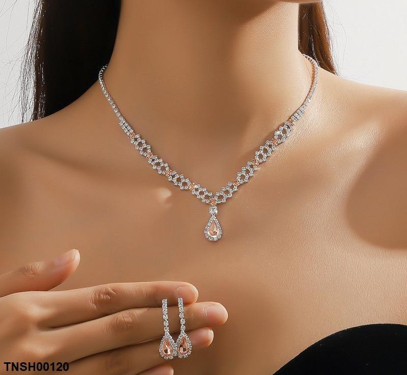 TNSH00120 YJJ Tear Drop  Necklace Set - TNSH
